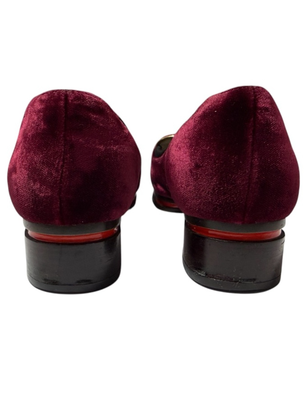 Jason Wu “Little Emperor” Burgundy Red Velvet Platform Loafers Embroidered 38 - Picture 4 of 8